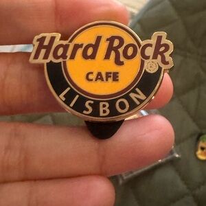 Hard Rock Cafe Lisbon Yellow and Black Pin